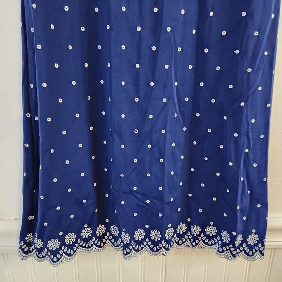 NWT Jude Connally Beth Shift Dress Eyelet Navy Blue Nautical Women's XS - Picture 4 of 10